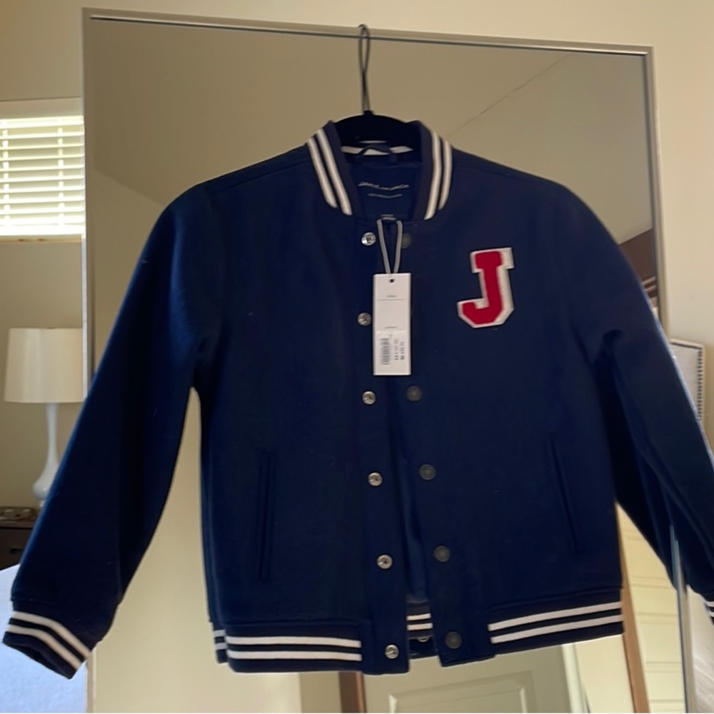 Janie and Jack Blue and Red Bomber Jacket